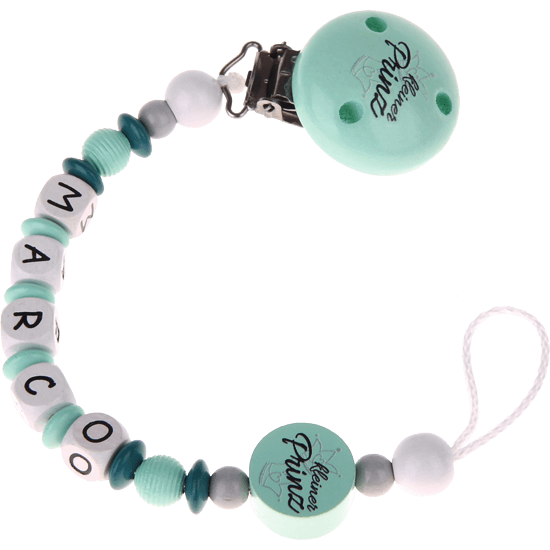 Personalisierte Schnullerkette mit Namen Kleiner Prinz Mint